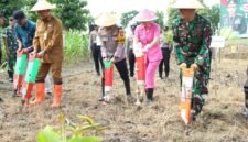 Kapolres Gresik melakukan  Penanaman Jagung Serentak 1 Juta Hektar di Gresik Dukung Ketahanan Pangan